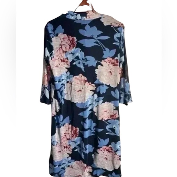EnFocus Studio New W Tags Sz 6 Ladies Navy Floral Cocktail Dress W Lace Overlay - Picture 3 of 3